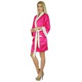 thumbnail image 4 of Bimba Women Short Satin Robe Velvet Belt Getting Ready Bridesmaid Robe Coverup, 4 of 7