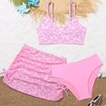 thumbnail image 2 of MIASHUI 3 Piece Girls Bathing Suits Leaf Flower Printed Bikini Set with Skirt Cover Up,Pink,7-8 Years, 2 of 6