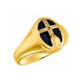 thumbnail image 3 of RYLOS Unisex Rings Yellow Gold Plated Silver Religious Cross Prayer Ring With Diamonds & Black Onyx Designer Jewelry Size 8, 3 of 6