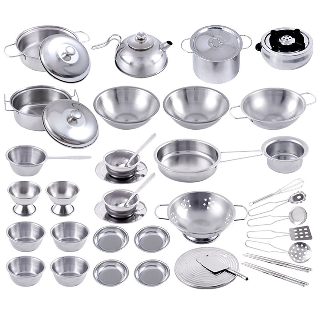 XFGOU Cooking Kits Toys and Hobbies Utensils House Pans Toys Kitchen Gift Kids Cooking Pots Set Cookware 40Pcs Play Education Education