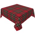thumbnail image 4 of Checkered Christmas Tablecloth Square 60x60 Inch,Red Green Retro Plaid Table Cloth,Polyester Winter Xmas Holiday Table Covers for Kitchen Dining,Small Tablecloth for Parties Picnic, 4 of 6