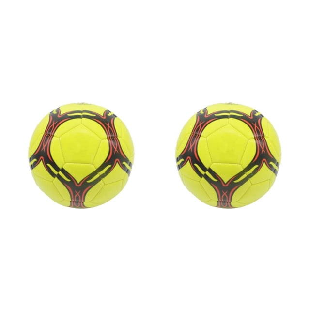 ZheElen Ballon de Soccer pour l'Entraînement - Résistant à l'Usure et Portable, Convient à Tous les Âges, Ballon Officiel le Plus Récent, Ballon de Soccer Soccer Jaune type 5, Ensemble de 2