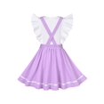 thumbnail image 2 of Girls Strap Skirt Set Purple White Dot Bunny Applique Ruffle Sleeve 4-5 Years, 2 of 7