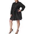 thumbnail image 4 of GRACE & GRANDEUR Robe-Chemise en Denim à Manches Longues à Boutons pour Femme Grande Taille Noire 4X, 4 of 5