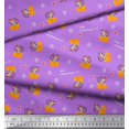 thumbnail image 2 of Soimoi Tissu Crêpe polyester Violet Imprimé Tranches de Fromage & Rats pour Enfants au Mètre 52 Pouces de Large, 2 of 3