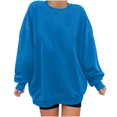 thumbnail image 1 of Penkiiy Chandail pour Femmes Mode Chandail Décontracté à Manches Longues à Col Rond Imprimé pour Femmes Hauts Blouse Bleu Ciel Vêtements Y2K, 1 of 6