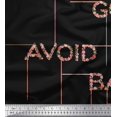 thumbnail image 1 of Soimoi Black Rayon Fabric Floral Alphabet Text Printed Fabric 1 Yard 42 Inch Wide, 1 of 1
