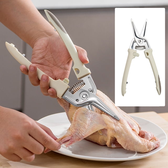 Kitchen Scissors Multi Functional Stainless Steel 25.8 cm with Self Retracting Spring and Ergonomic Plastic Handle