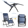 thumbnail image 2 of Gymax Folding Zero Weighted Lounge Chair Recliner w/ Cup Holder Tray Pillow Blue, 2 of 7