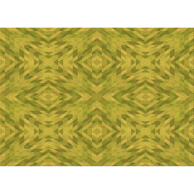 Ahgly Company Machine Washable Indoor Rectangle Transitional Dark Yellow Green Area Rugs, 4' x 6'