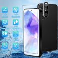 thumbnail image 2 of [3+3 Pack] Glass Screen Protector for Samsung Galaxy A55 with Camera Lens Protector, 3D Curved, 6.6 inch 2024 9H Tempered Glass for Galaxy A55 Glass Screen Protector, 2 of 6