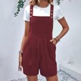 thumbnail image 2 of hoksml Women Overalls Solid Color Pocket Button Sleeveless Jumpsuit Pleated Bodysuit Playsuit Summer Rompers 2025 on Clearance, 2 of 6