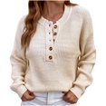 thumbnail image 2 of EGNMCR Cardigans pour Femmes, Pulls pour Femmes Mode Décontractée Col en V Couleur Unie Manches Longues Blouse Pull pour Femmes, 2 of 7
