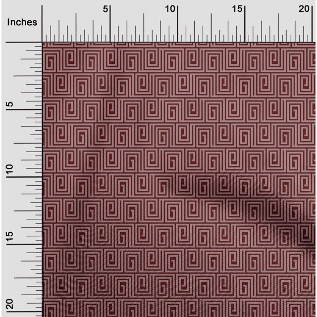 oneOone Cotton Poplin Fabric Greek Key Geometric Decor Fabric Printed BTY 56 Inches
