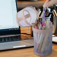 thumbnail image 4 of Large Mesh Bag Purpose Pen Pen Bag Mesh Transparent Circular Pen Bag Cylindrical High-Value Vertical Pen Bag Stationery Box, 4 of 6