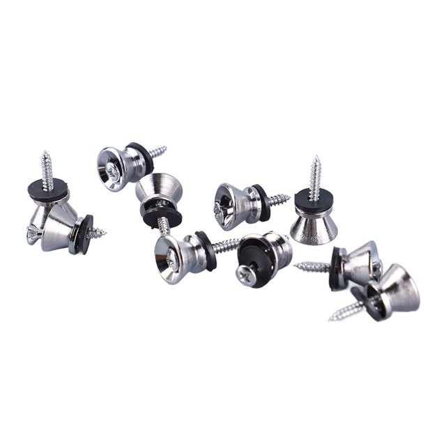 Guitar Strap Button, 10PCS Guitar End Pins With Screw Metal Strap Retainer System For Electric Guitar Bass Ukulele