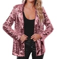 thumbnail image 3 of 2025 Femmes Paillettes Paillettes Grande Taille Manteau Veste Décontractée Manches Longues Ouvert Manteau en Laine Paillettes Fête Brillant Revers Manteaux pour Femmes Manteau Mode Rave Vêtement d'Extérieur, 3 of 8