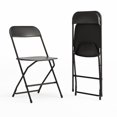 thumbnail image 1 of Chaises pliantes de la série HERCULES en plastique noir | Ensemble de 2 chaises pliantes légères, 1 of 9