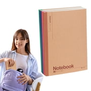 ZXNWN Journal Notebook A5 60 Pages Kraft Paper Composition Notebook College Ruled Lined Note Pads with Rainbow Spines for Office Study
