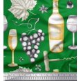 thumbnail image 1 of Soimoi Modal Satin Fabric Grapes,Wine Glass & Bottle Printed Fabric 1 Yard 42 Inch Wide, 1 of 3