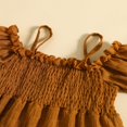 thumbnail image 4 of MesaSe Robe Trapèze pour Tout-Petits Filles Manches Courtes Épaules Dénudées Bretelles Spaghetti Robe Plissée Robe d'Été Vert Foncé 2-3 Ans, 4 of 8