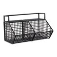 thumbnail image 4 of Lipstore Adhesive Small Metal Basket Wall Mount Fruit Basket for Craft Room Garage RV 2 Grid, 4 of 8