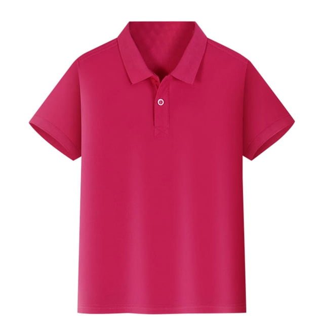 Hiiyo Kids Girls Short Sleeve Polo Shirt Children Solid Color Basic Unisex Polos