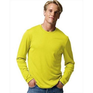 Hanes 482L Cool Dri Performance T-Shirt à Manches Longues pour Hommes, Vert Sécurité - Taille 3X