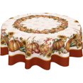 thumbnail image 1 of Nappe de l\'Action de Grâce Ronde 60 Pouces Citrouille d'Automne Récolte Décoration Nappe d'Extérieur Rustique Feuilles d'Érable d'Automne Housse de Table pour Salle à Manger Cuisine Fête des Fêtes Pique-Nique Maison Déco d'Automne, 1 of 6