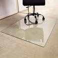 thumbnail image 1 of GLSLAND Office Chair Mat for Carpet - 36" x 46" Tempered Glass Floor Mat - for Office Chair on Carpet - 1/5" Thick Clear Computer Floor Mat with 4 Anti-Slip Pads, 1 of 4