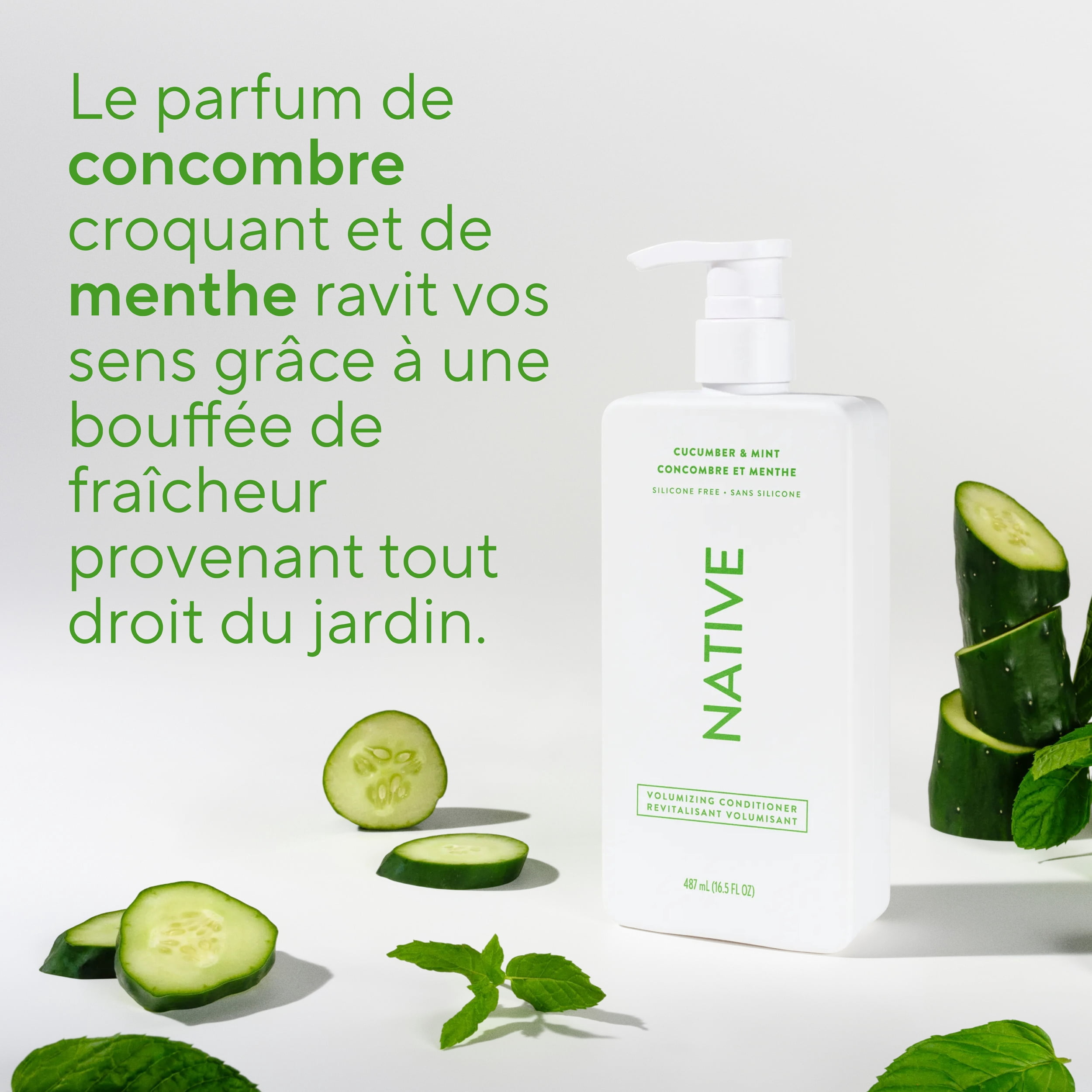 Revitalisant volumisant Native Concombre et menthe, 487 mL