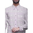 thumbnail image 4 of BESTMAN Chemise en Coton Imprimée avec Poches Col Évasé Boutonnée Chemise Formelle, 4 of 5