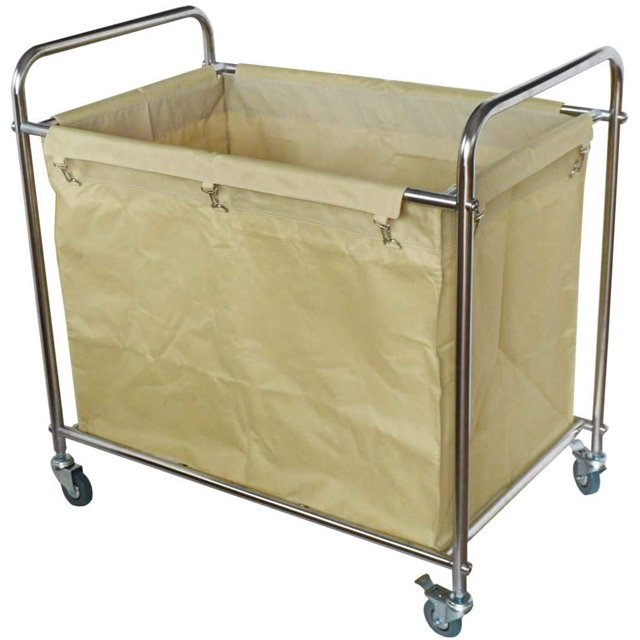 INTBUYING Rolling Laundry Sorter Cart Trolley Stainless Steel Frame Removable Bag