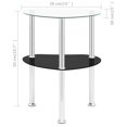 thumbnail image 4 of vidaXL 2-Tier Side Table Transparent & Black 38x38x50cm Tempered Glass, 4 of 5