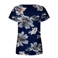 thumbnail image 4 of SMihono Hauts pour Femmes Été Chic Décontracté Mode Femme Imprimé Décontracté Col Rond Manches Courtes T-Shirt Ample Blouse Hauts T-Shirt Oversize pour Femmes, 4 of 5