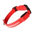 thumbnail image 3 of USB Rechargeable Luminous Pet Collar Neck Glowing LED USB Rechargeable Neck Light Flashing Collar with Webbing, Red, S, 3 of 8