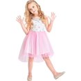 thumbnail image 2 of Flower Girls Dress Pink Hi-low Skirt Wedding Party 10 Years, 2 of 6