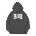 thumbnail image 3 of LUOGENLI Chandails à Capuche pour Hommes Graphiques Country Homme Mode Décontractée Lettres Partie Imprimée Chandail à Capuche à Enfiler Manches Longues Chandail à Capuche Chandails à Capuche pour Hommes Gris2 Taille P, 3 of 5