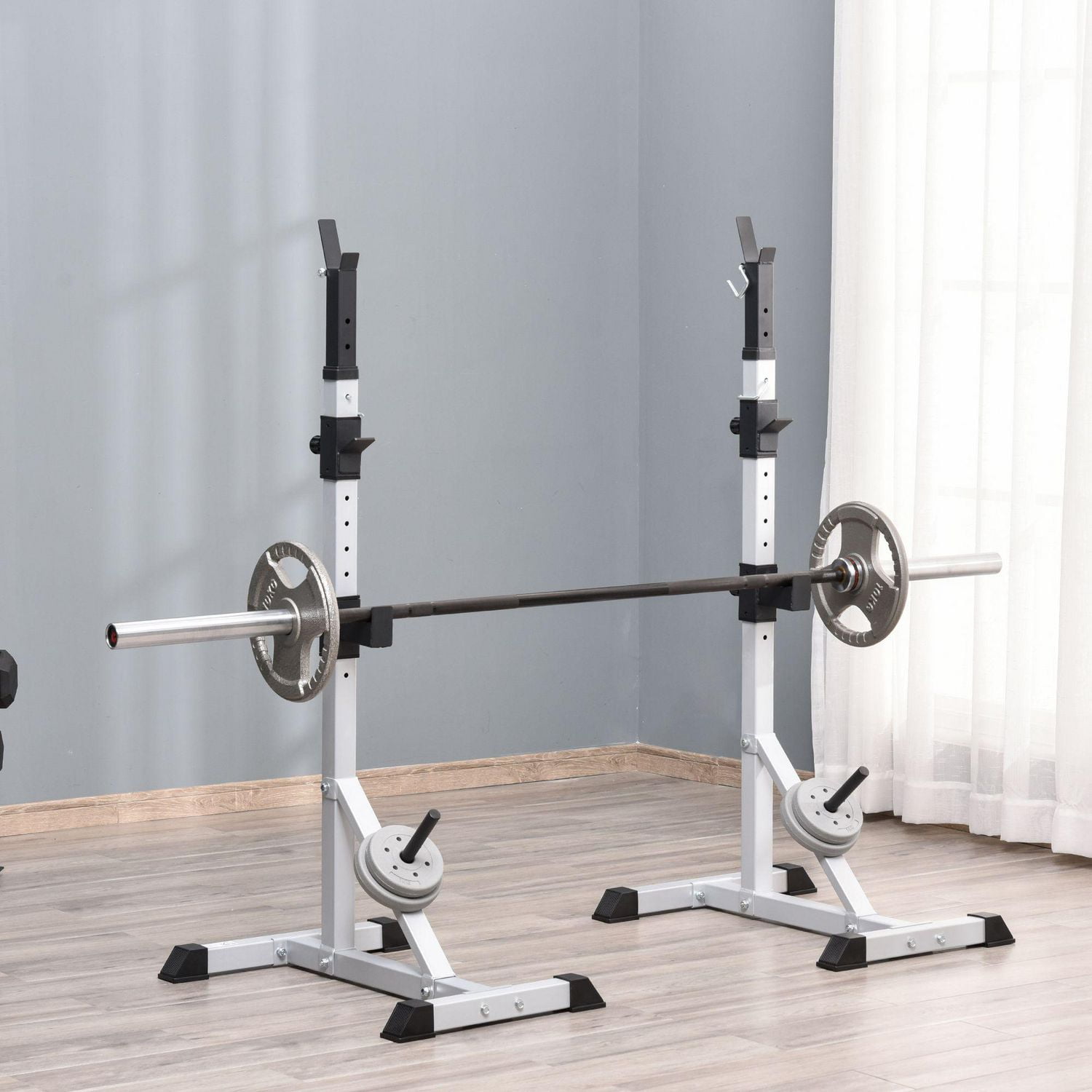 Soozier Paire de supports d'haltères acier gym domestique Supports pour haltères
