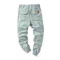 thumbnail image 3 of FOCUSNORM Pantalon Cargo Homme Couleur Unie, Coupe Ample Taille à Cordon, 3 of 10