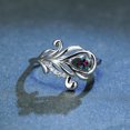 thumbnail image 2 of Bague Queue de Paon Incrustée, Coupe Goutte, Zircon Arc-en-Ciel, Élégante Bague de Promesse pour Doigt, 2 of 5