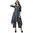 thumbnail image 2 of Moomaya Women's Plus Size Printed Asymmetric Kurti Pant Set, Cotton Chanderi, 1 Count, 2 of 6