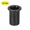 thumbnail image 1 of Unique Bargains Écrous de Rivets M8 Acier au Carbone Zincé Tête Plate Filetée Écrou Noir 20 Pcs, 1 of 7
