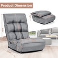 thumbnail image 4 of Giantex Chaise Longue de Sol Pliable, Chaise de Jeu avec Appui-Tête Réglable à 5 Positions et Dossier Réglable à 4 Positions, Sofa Inclinable Paresseux d'Intérieur, Gris, 4 of 8
