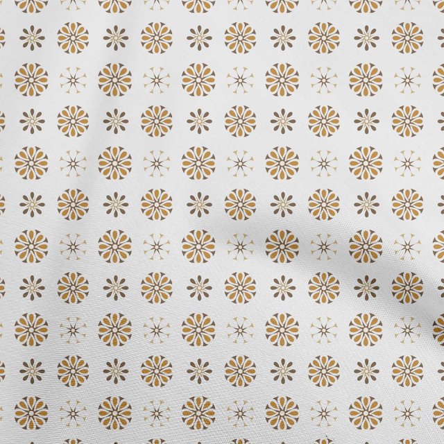 oneOone Cotton Poplin Brown Fabric Asian Block Craft Projects Decor Fabric Printed By The Yard 56 Inch Wide