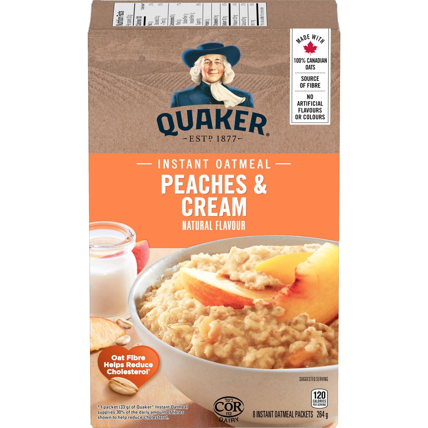 Quaker Gruau instantané Saveur Pêches et crème