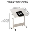 thumbnail image 4 of Alician Petit Bureau Debout à Hauteur Réglable, Bureau Debout Mobile avec Roulettes, Postes de Travail Informatiques Portatifs pour Bureau à Domicile pour s'Asseoir et Se Tenir Debout, 4 of 8