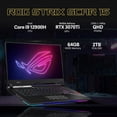 thumbnail image 2 of ASUS ROG Strix Scar 15 Gaming Laptop, 15.6" QHD 240Hz IPS Display, Intel Core i9 12900H, 64GB DDR5, 2TB SSD, GeForce RTX 3070 Ti, Per-Key RGB Keyboard, Wi-Fi 6E, Black, Win 11, 32GB Hotface USB Card, 2 of 9