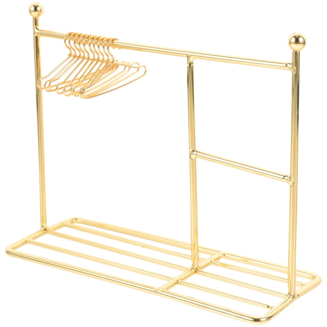 Miangastore 1 Set of Mini Clothes Hanger Display Mini House Dress Rack Miniature Furniture Ornament