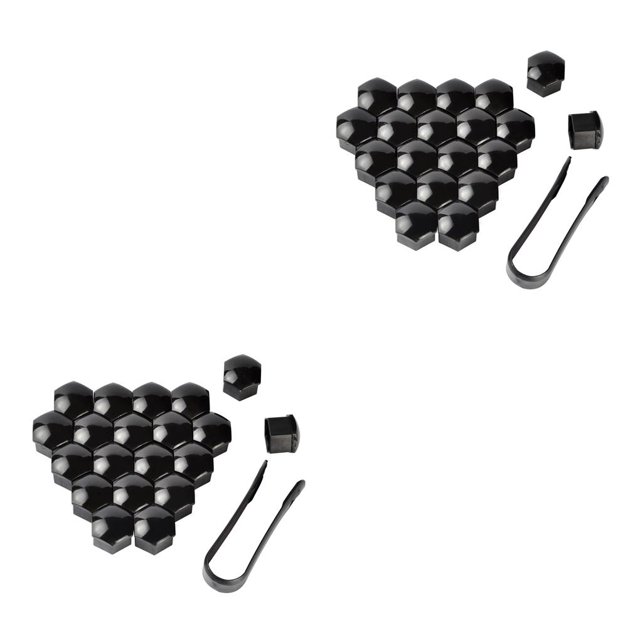 Decodeary 20 Pieces Car Wheel Nut Caps Auto Hub Screw Cover Dust-proof with Clip Black 19mm 2Set